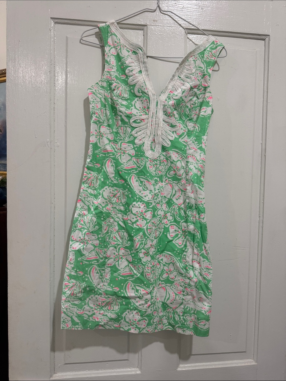 Lilly Pulitzer Mint Green Floral V-Neck Mini Dress